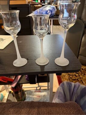 Frosted Stem Glass Set in Frosted White - Unbranded